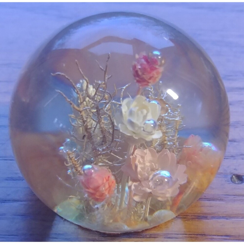 Paperweight Vintage Floral Globe Small Decorative